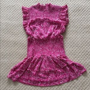 Women’s Pink Bloomingdales Brand Aqua Short Ruffle dress